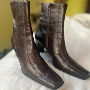 Paul Green Boots Dark Brown Leather Womens UK Size 7 = US 9